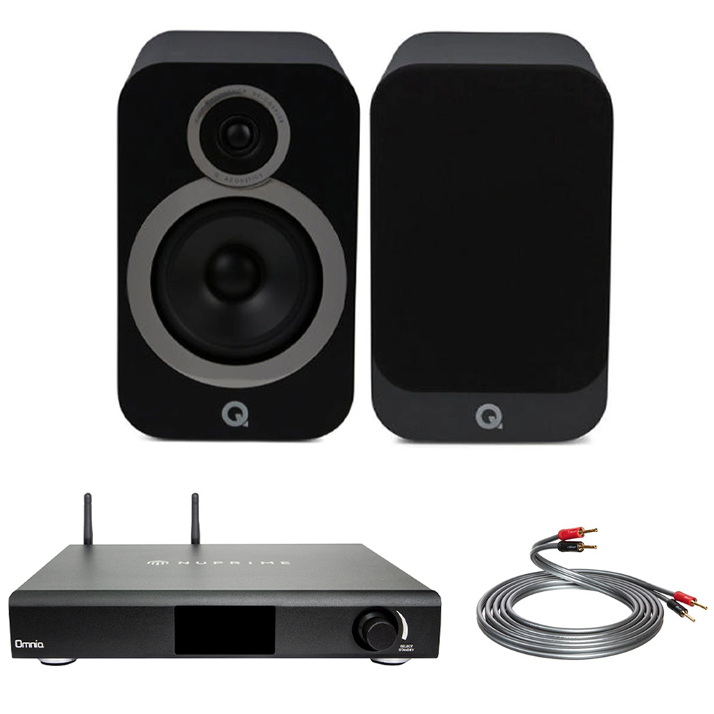 NuPrime Omnia A200 - Q Acoustics 3030i Black - QED XT40i 3M. Hi-Fi Müzik Sistemi